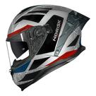 Capacete Norisk Strada 2 Evoque Prata e Vermelho Brilhante