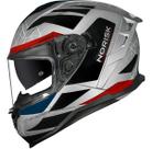 Capacete Norisk Strada II Evoque Prata Vermelho Azul Brilho