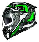 Capacete Norisk Strada II Fusion Branco Preto Verde Brilho