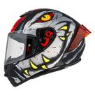 Capacete NZI Trendy 3 Stream Raptor Preto/Cinza/Vermelho 58