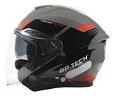 Capacete Of669 Runner Cinza Preto Vermelho Fosco Gp Tech
