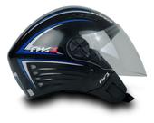 Capacete Para Moto Aberto X Open Forro Removível Preto Azul Tamanho 58 Viseira Transparente INMETRO - FW3