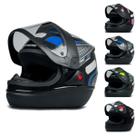 Capacete Para Moto Fechado Automatic Preto FW3 Com Abertura Automática Forro Removível E Narigueira