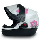 Capacete Para Moto Fw3 Automático Branco Flores Tamanho 58 Capacete Para Moto Fw3 Automático Branco Flores Tamanho 58