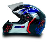 Capacete Para Moto Gt-5 Vermelho E Azul Estilo Tamanho 56