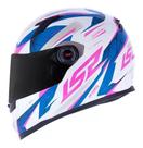 Capacete Para Moto Ls2 Ff358 Draze Branco Rosa Azul Fechado