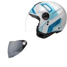 Capacete Peels Freeway Line Up Branco Azul + Viseira Prata