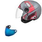 Capacete Peels Freeway Line Up Cinza Rosa + Viseira Azul