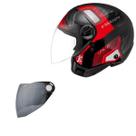 Capacete Peels Freeway Line Up Preto Vermelho +Viseira Prata