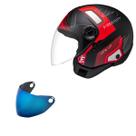 Capacete Peels Freeway Line Up Vermelho Fosco + Viseira Azul