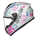 Capacete Race Tech Hit Faster Branco/ Roxo