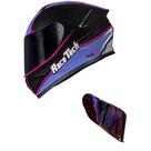 Capacete Race Tech Hit Plus Preto e Roxo Mais Viseira Camaleão Vermelha