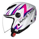 Capacete Race Tech Play Fuzzy Branco e Rosa Tamanho:56