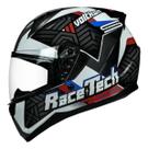 Capacete Race Tech Sector Voltkon Preto Branco