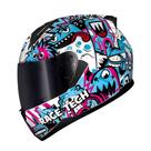 Capacete Race Tech Sextor Monster Branco e Azul