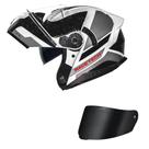 Capacete Race Tech Signal Gear Preto e Branco Mais Viseira Fumê Capacete Race Tech Signal Gear Preto e Branco Mais Viseira Fumê