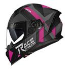 Capacete Race Tech Volt Abstrak Preto e Rosa Fosco