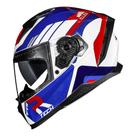 Capacete Race Tech Volt Track Branco e Azul Brilhante