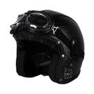 Capacete Retrô Vintage De Couro PU Aberto 3/4 Para Motocicleta Chopper Bicicleta Clássica Moto Casco