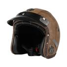 Capacete Retrô Vintage De Couro PU Aberto 3/4 Para Motocicleta Chopper Bicicleta Clássica Moto Casco