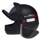 Capacete San Marino Automático Moto Preto Fosco Mais Viseira Fumê Extra