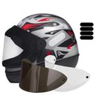 Capacete San Marino Automático Prata Mais Kit Viseiras e Adesivo Capacete San Marino Automático Prata Mais Kit Viseiras e Adesivo