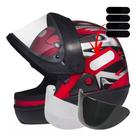 Capacete San Marino Automático Vermelho E Kit Viseiras Adesivo