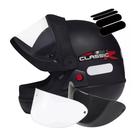 Capacete San Marino Classic Preto Fosco 2 Viseiras Extra Adesivo