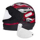 Capacete San Marino Taurus Automático Vermelho Mais Viseira Extra Cristal 2.2