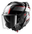 Capacete Shark Oxo Sikter Kus Preto Cinza e Vermelho Tamanho:62