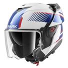 Capacete Shark Oxo Sikter Wub Branco Azul e Vermelho Tamanho:62