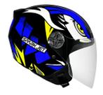 CAPACETE SPARK JET DRAGON PRETO + AZUL + AMARELO TAMANHO 56(E)f