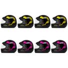 Capacete Sport Moto 788 8 Unidades Amarelo - Rosa 56
