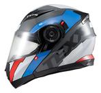 Capacete Texx Esc Gladiator V3 Reisen Azul/Vermelho/Branco Brilho