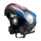 Capacete Texx Escamot Gladiator V3 Reisen Azul Verm Branco