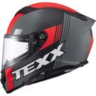 Capacete Texx Kaiman Track Vermelho Cinza Fosco C/ Óculos