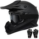 Capacete TRIANGLE Adulto para Moto Off-Road com Óculos e Luvas Capacete TRIANGLE Adulto para Moto Off-Road com Óculos e Luvas