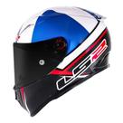 Capacete Tricomposto LS2 FF323 Arrow R John Mchpee Azul e Branco Brilhante