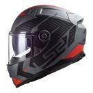Capacete Tricomposto Ls2 FF811 Vector 2 Splitter Titanium e Vermelho Masculino e Feminino Carbono