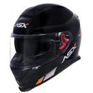 Capacete Unisex ASX Eagle SV Solid Fosco Preto Grafite Vermelho Masculino Feminino Viseira Cristal Fechado Integral Moto Original Moderno