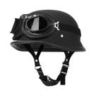 Capacete Vintage Alemão De Couro Para Motocicleta, Meio Capacete Aberto Certificado DOT Para Piloto Capacete Vintage Alemão De Couro Para Motocicleta, Meio Capacete Aberto Certificado DOT Para Piloto