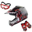 Capacete WOW Youth Kids Motocross BMX MX ATV Dragon Vermelho Tamanho L