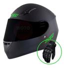 Capacete X11 Trust Shadow + Luva Blackout 2 + Viseira Fumê