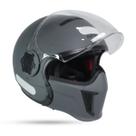 Capacete Zoom Gp Tech Cinza Chumbo Aberto/Fechado C/ Queixeira Removível