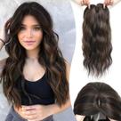 Capacetes de cabelo MORICHY Clip in com franja, 50 cm, marrom chocolate