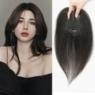 Capacetes de cabelo YAMI Fluffy Human Hair 25 cm castanho escuro para mulheres