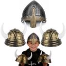 Capacetes de Fantasia Solrowasun Kit com 3 Peças Viking com Narigueira para Crianças