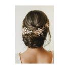 Capacetes de noiva SWEETV Gold Flower, faixa de casamento feminina
