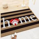Capacho 60x40 Cores De Porta Borracha Home bege e Preto