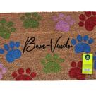 Capacho de Fibra de Coco Pvc Pintado Bem-vindo Patas 40cm X 60cm